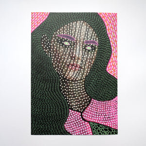 Altered Fashion Portrait In Pink And Green