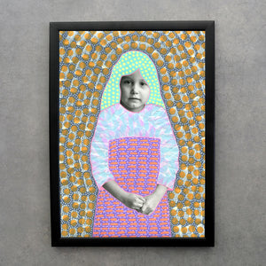 Vintage Little Girl Prints Altered By Hand - Naomi Vona Art