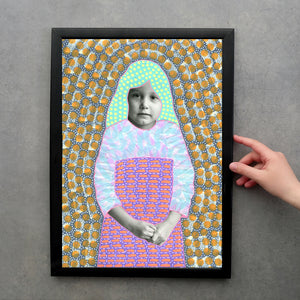 Vintage Little Girl Prints Altered By Hand - Naomi Vona Art
