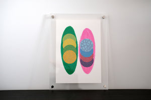 Green Purple Organic Abstract Art Collage - Naomi Vona Art