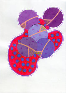 Purple Red Art Collage Composition - Naomi Vona Art