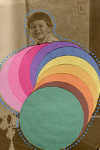 Load image into Gallery viewer, Rainbow Art Collage On Vintage Baby Portrait Photo - Naomi Vona Art

