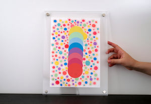 Dotted Rainbow Abstract Art Collage Composition - Naomi Vona Art