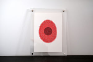 Red Organic Paper Art Collage - Naomi Vona Art