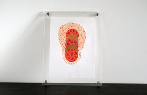 Red Organic Abstract Art Collage - Naomi Vona Art