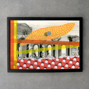 Orange Red Landscape Fine Art Print Art Collage - Naomi Vona Art