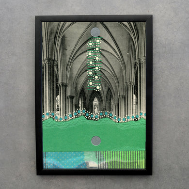 Fine Art Print Of Altered Vintage Church Interiors Postcard - Naomi Vona Art