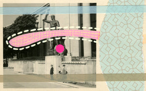 Vintage Monument Postcard Art Collage - Naomi Vona Art