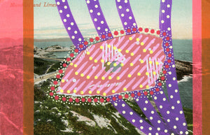 Vintage Landscape Art Collage On Postcard - Naomi Vona Art