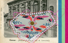 Load image into Gallery viewer, Vintage Verona Bevilacqua Palace Postcard Collage Art - Naomi Vona Art
