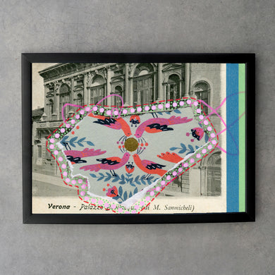 Fine Art Print Of Vintage Verona City Postcard - Naomi Vona Art