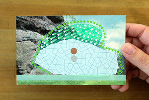 Bridgnorth Hermitage Caves Postcard Collage Art - Naomi Vona Art