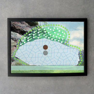 Mint Green And Baby Blue Abstract Fine Art Print On Retro Landscape Photo - Naomi Vona Art