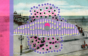 Vintage Postcard Of Blackpool Victoria Pier Altered By Hand - Naomi Vona Art