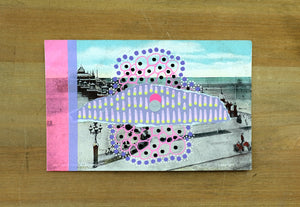 Vintage Postcard Of Blackpool Victoria Pier Altered By Hand - Naomi Vona Art