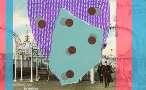 Vintage Brighton Postcard Collage Art - Naomi Vona Art