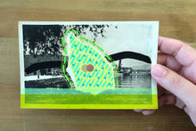 将图片加载到图库查看器，Green Art Collage On Vintage Landscape Postcard - Naomi Vona Art
