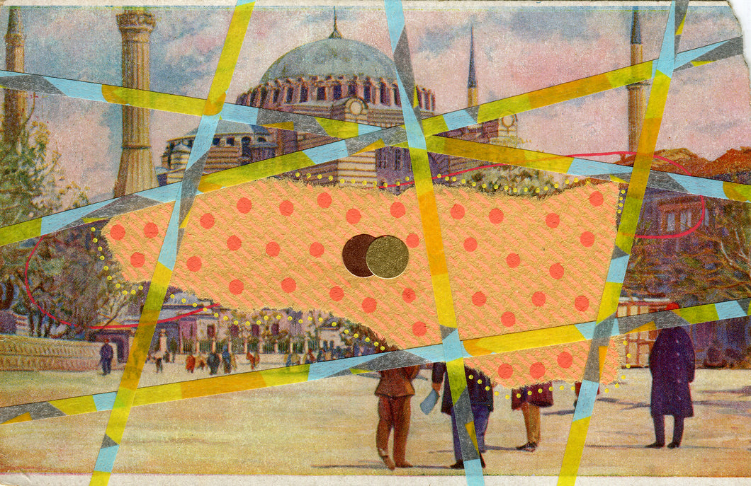 Vintage Postcard Illustration Altered By Hand - Naomi Vona Art
