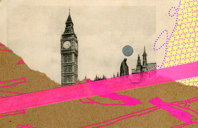 Vintage Mixed Media Art Collage Of London - Naomi Vona Art