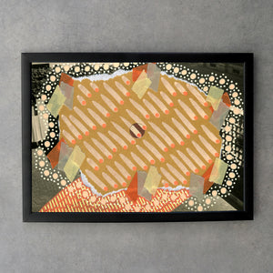 Orange Yellow Postcard Abstract Art Print - Naomi Vona Art