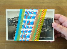 Carica l&#39;immagine nel visualizzatore di Gallery, Abstract Collage Art On Vintage Lakeview Postcard - Naomi Vona Art
