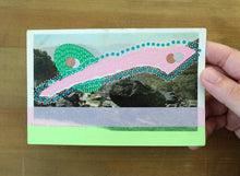 Cargar imagen en el visor de la galería, Abstract Art Collage On Vintage Landscape Postcard - Naomi Vona Art
