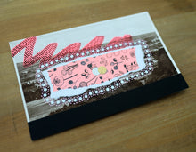 画像をギャラリービューアに読み込む, Neon Red, Black And White Abstract Collage On Vintage Postcard - Naomi Vona Art
