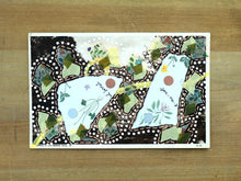 Load image into Gallery viewer, Green Abstract Collage On Vintage Postcard - Naomi Vona Art
