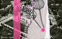 Carica l&#39;immagine nel visualizzatore di Gallery, Pink Grey Abstract Art Collage On Vintage Postcard - Naomi Vona Art
