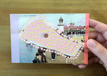Cargar imagen en el visor de la galería, Pastel Pink And Yellow Abstract Collage On Vintage Postcard - Naomi Vona Art
