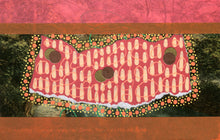 Carica l&#39;immagine nel visualizzatore di Gallery, Red And Orange Abstract Composition On Vintage Landscape Postcard - Naomi Vona Art
