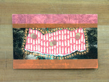 Cargar imagen en el visor de la galería, Red And Orange Abstract Composition On Vintage Landscape Postcard - Naomi Vona Art
