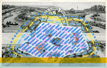 Carica l&#39;immagine nel visualizzatore di Gallery, Turquoise Yellow Art Collage On Vintage Postcard - Naomi Vona Art
