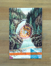 Load image into Gallery viewer, Vintage Landscape Illustration Postcard Altered With Pens And Washi Tape - Naomi Vona Art
