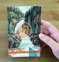 Cargar imagen en el visor de la galería, Vintage Landscape Illustration Postcard Altered With Pens And Washi Tape - Naomi Vona Art
