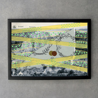 Pastel Yellow And Green Fine Art Print Collage - Naomi Vona Art