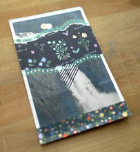 Cargar imagen en el visor de la galería, Floral Abstract Art Collage Composition On Vintage Waterfall Postcard - Naomi Vona Art
