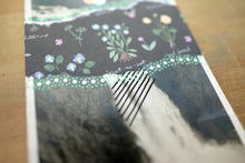 Cargar imagen en el visor de la galería, Floral Abstract Art Collage Composition On Vintage Waterfall Postcard - Naomi Vona Art
