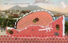 Cargar imagen en el visor de la galería, Vintage Illustration Postcard Of Naples City Altered By Hand - Naomi Vona Art
