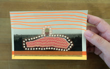 画像をギャラリービューアに読み込む, Orange Red Abstract Art Collage On Vintage Retro Landscape Postcard - Naomi Vona Art
