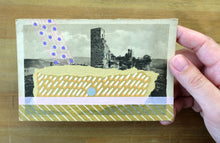 画像をギャラリービューアに読み込む, Golden Abstract Art Collage Composition On Vintage Postcard - Naomi Vona Art
