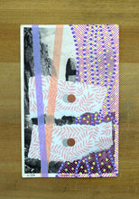 Cargar imagen en el visor de la galería, Rose Pink And Lilac Art Collage On Vintage Landscape Postcard - Naomi Vona Art
