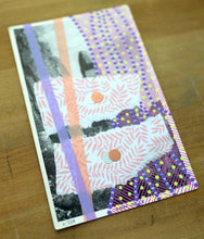 Cargar imagen en el visor de la galería, Rose Pink And Lilac Art Collage On Vintage Landscape Postcard - Naomi Vona Art
