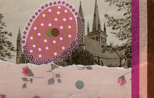 Carica l&#39;immagine nel visualizzatore di Gallery, Paper Ephemera Art Collage In Rose Pink, Brown And Red Wine - Naomi Vona Art

