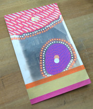 Load image into Gallery viewer, Neon Orange, Red And Purple Art Collage On Vintage Postcard - Naomi Vona Art
