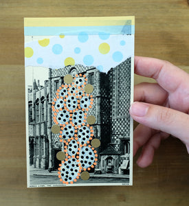 Contemporary Abstract Art Collage On Retro Postcard - Naomi Vona Art