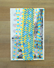 画像をギャラリービューアに読み込む, Light Blue Yellow Mixed Media Collage Art On Vintage Retro Postcard - Naomi Vona Art
