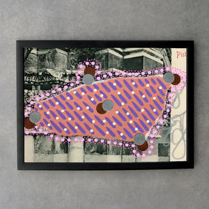 Vintage Purple Pink Abstract Collage Fine Art Print - Naomi Vona Art
