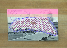 将图片加载到图库查看器，Purple And Pink Mixed Media Art Collage On Retro Postcard - Naomi Vona Art
