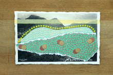 Carica l&#39;immagine nel visualizzatore di Gallery, Pastel Yellow And Green Mixed Media Art Collage On Vintage Postcard Of Lugano - Naomi Vona Art
